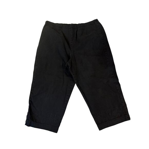 VTG 90s Cascade Blues Capri Pants Women's XL Petite Black and Denim Set of 2 - Picture 2 of 6